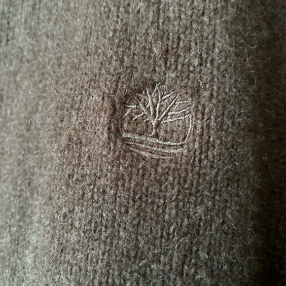 Timberland Brown Zip Lamb’s Wool Mock Neck Sweater Jacket Men’s Size XXL - Picture 2 of 6